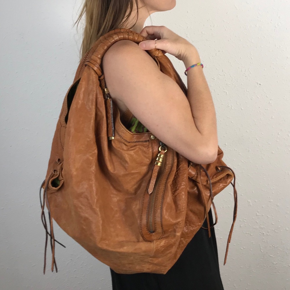 Dr. Yany Hobo Boho Shoulder Bag Caramel Leather